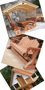 three images of wooden projects that can be made