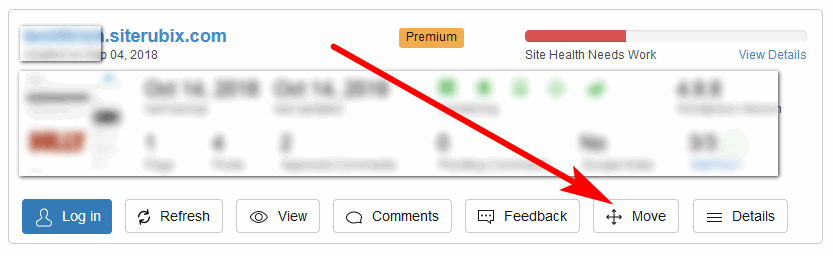 screen print showing you where to locate the Move button