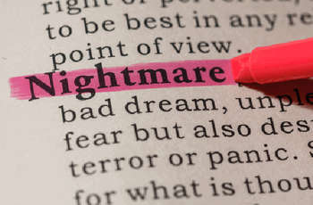 a screen print of a dictionary meaning of the word nightmare