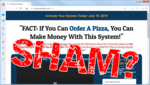screen print of Easy 12 Minute Affiliate website with "Sham?" over top
