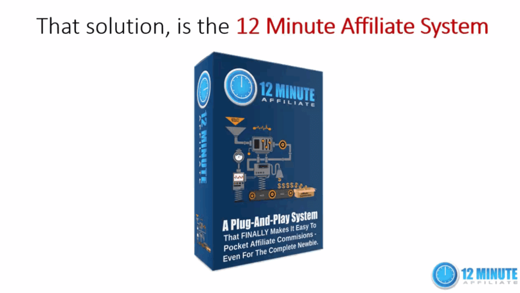 screen print of 12 Minute Affiliate from the landing page video