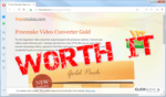 screen print of Freemake Video Converter website with "Worth it?" over top