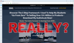 screen print of Starting From Zero's website with "Really?" printed over top