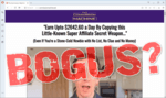 screen print of vendor's website with "BOGUS?" overtop