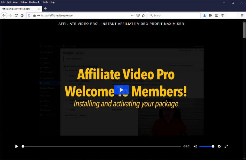 screen print of vendor's membership site