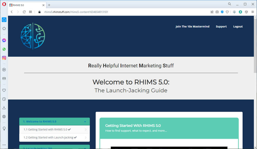 screen print of RHIMS 5.0 Dashboard