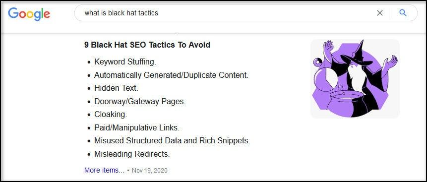 screen print of Google search