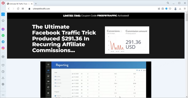 screen print of the Ultimate Facebook Traffic Trick