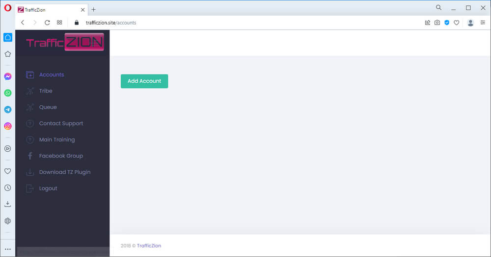 screen print of Trafficzion Cloud Dashboard